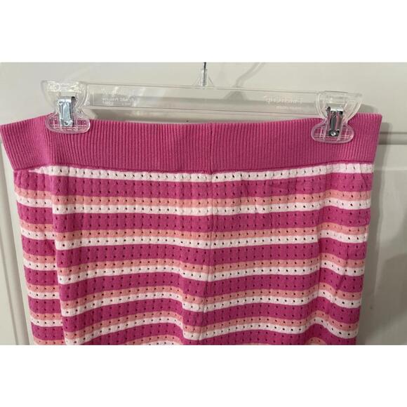 Wonens Striped Perforated Top And Lounge Pants, Cruisewear Sz XL Pink/ White New - Picture 10 of 10